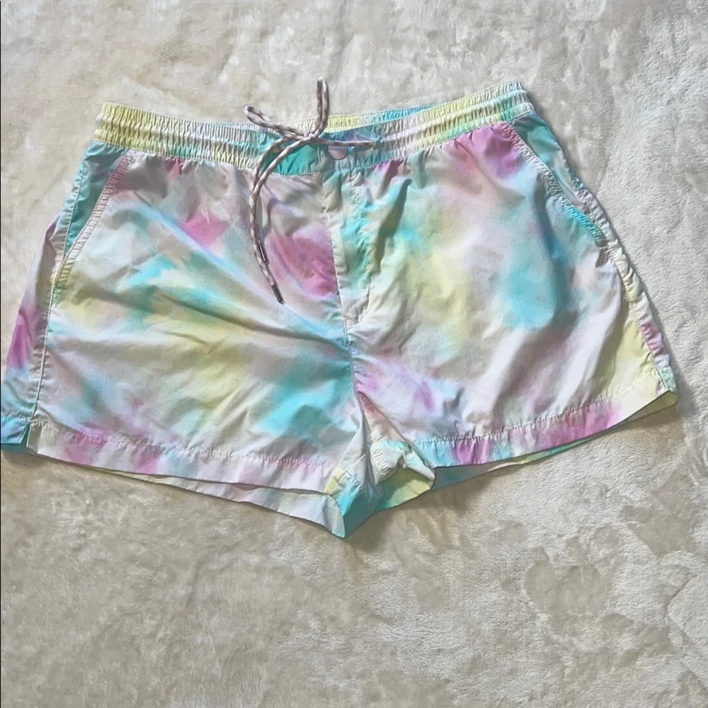 American Eagle Outfitters Women's Pink & Blue Tie Dye Swim Board Shorts Size L